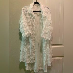 Women's Shaggy Faux Fur Outwear Coat Jacket Quarter Sleeve